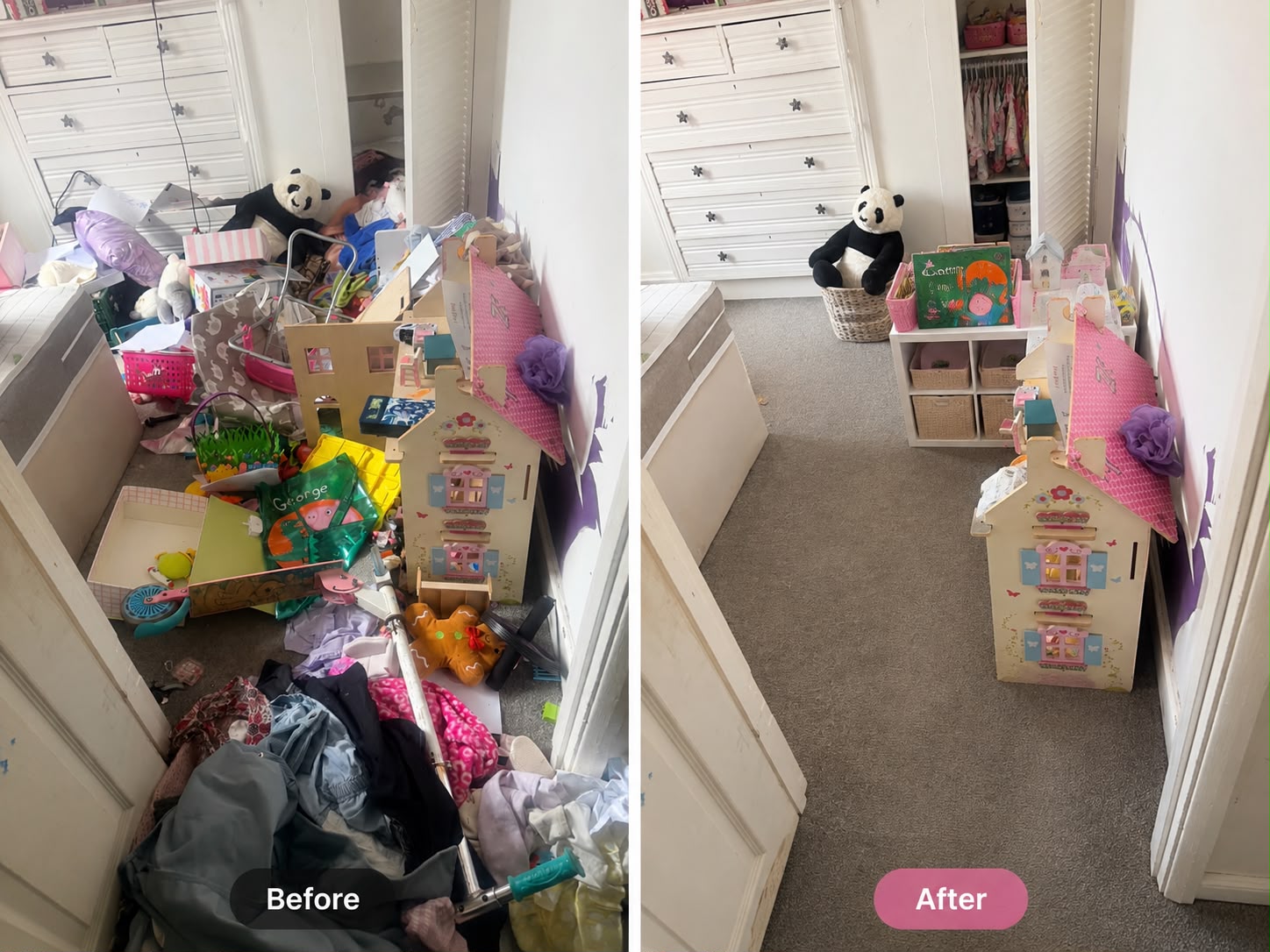 Before and after result of an Apex Glow Cleaning clean