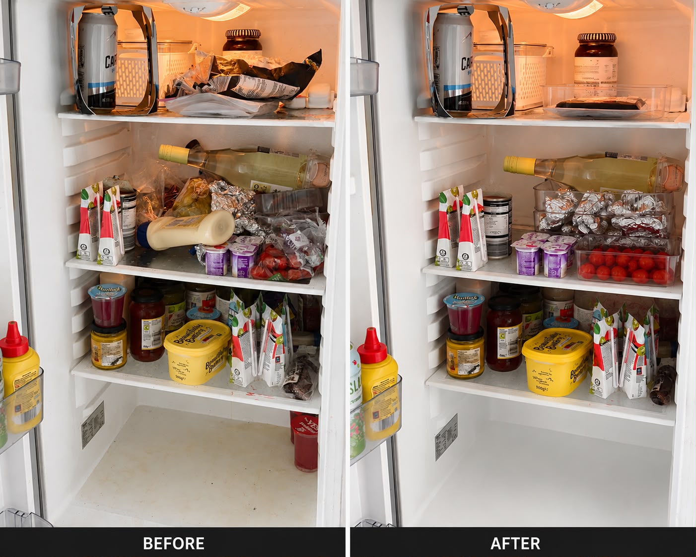 Before and after result of an Apex Glow Cleaning clean