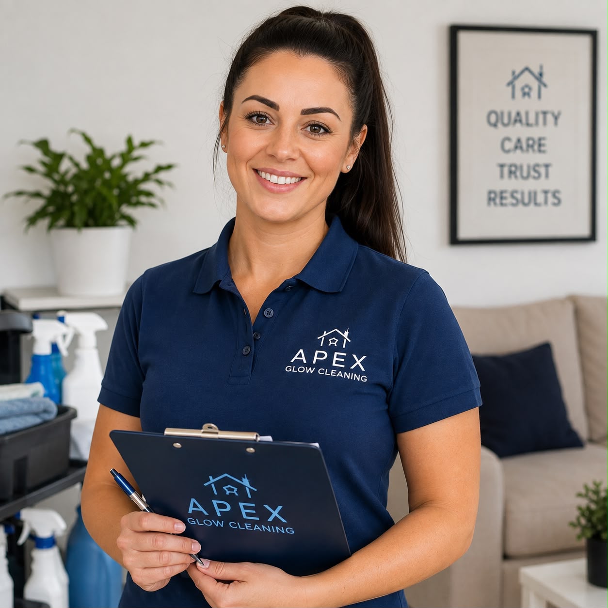 Sophie, Training and Standards Manager at Apex Glow Cleaning
